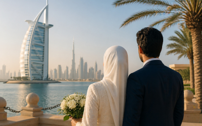 couple discussing documents – can foreigners get married in dubai without residency