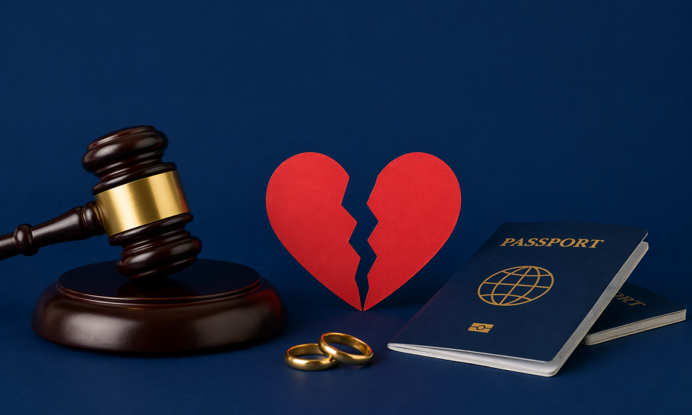 couple discussing divorce process in dubai for expats legal setting